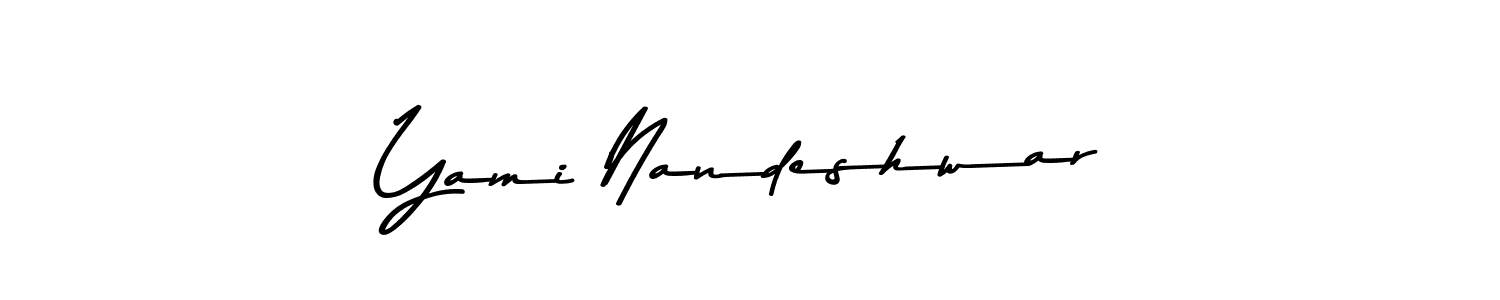 Create a beautiful signature design for name Yami Nandeshwar. With this signature (Asem Kandis PERSONAL USE) fonts, you can make a handwritten signature for free. Yami Nandeshwar signature style 9 images and pictures png