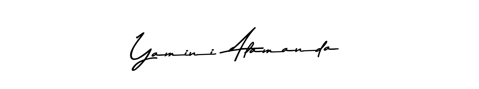 Create a beautiful signature design for name Yamini  Alamanda. With this signature (Asem Kandis PERSONAL USE) fonts, you can make a handwritten signature for free. Yamini  Alamanda signature style 9 images and pictures png