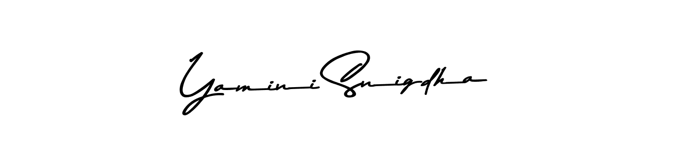 The best way (Asem Kandis PERSONAL USE) to make a short signature is to pick only two or three words in your name. The name Yamini Snigdha include a total of six letters. For converting this name. Yamini Snigdha signature style 9 images and pictures png