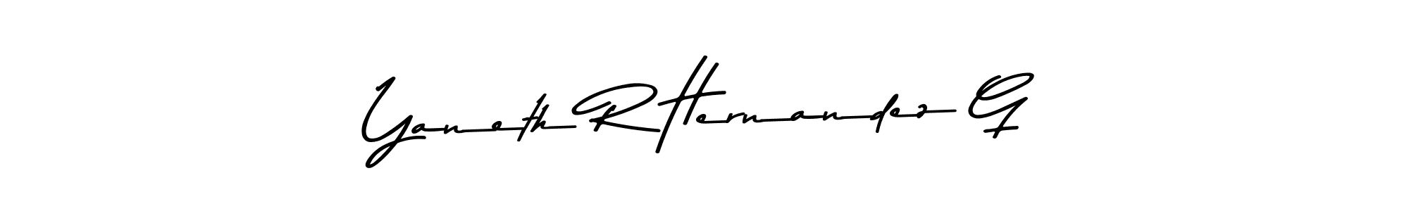 How to make Yaneth R Hernandez G name signature. Use Asem Kandis PERSONAL USE style for creating short signs online. This is the latest handwritten sign. Yaneth R Hernandez G signature style 9 images and pictures png