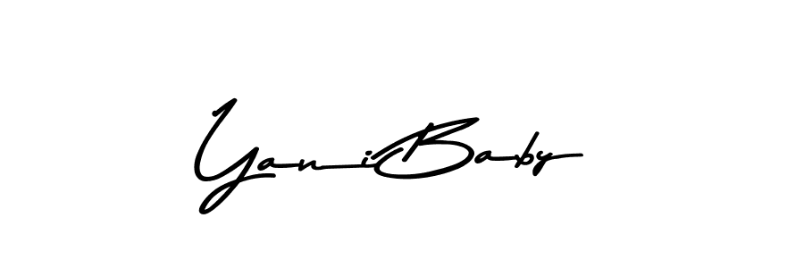 Design your own signature with our free online signature maker. With this signature software, you can create a handwritten (Asem Kandis PERSONAL USE) signature for name Yani Baby. Yani Baby signature style 9 images and pictures png