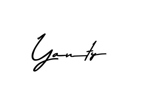 How to make Yanty name signature. Use Asem Kandis PERSONAL USE style for creating short signs online. This is the latest handwritten sign. Yanty signature style 9 images and pictures png