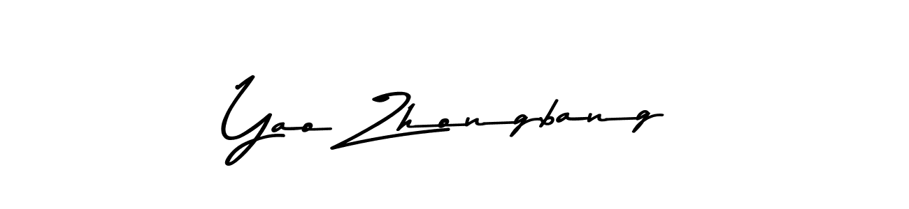 This is the best signature style for the Yao Zhongbang name. Also you like these signature font (Asem Kandis PERSONAL USE). Mix name signature. Yao Zhongbang signature style 9 images and pictures png