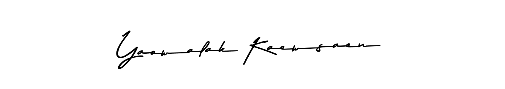 The best way (Asem Kandis PERSONAL USE) to make a short signature is to pick only two or three words in your name. The name Yaowalak Kaewsaen include a total of six letters. For converting this name. Yaowalak Kaewsaen signature style 9 images and pictures png