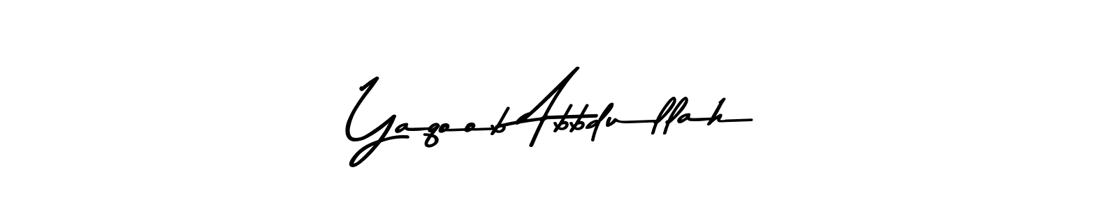 Design your own signature with our free online signature maker. With this signature software, you can create a handwritten (Asem Kandis PERSONAL USE) signature for name Yaqoob Abbdullah. Yaqoob Abbdullah signature style 9 images and pictures png