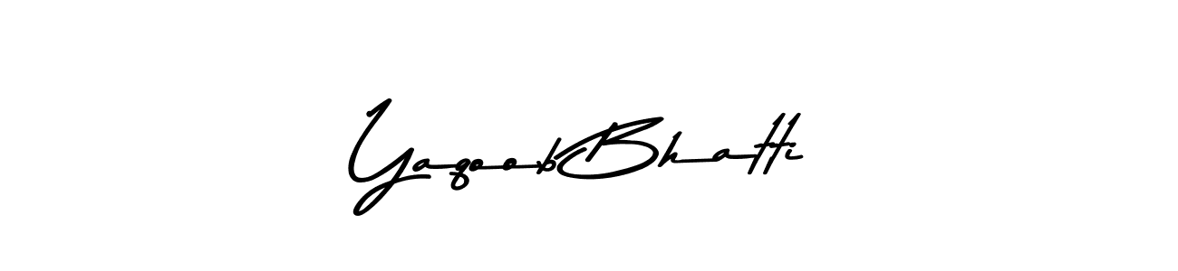 Make a beautiful signature design for name Yaqoob Bhatti. With this signature (Asem Kandis PERSONAL USE) style, you can create a handwritten signature for free. Yaqoob Bhatti signature style 9 images and pictures png