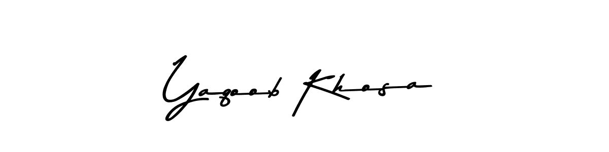 Use a signature maker to create a handwritten signature online. With this signature software, you can design (Asem Kandis PERSONAL USE) your own signature for name Yaqoob Khosa. Yaqoob Khosa signature style 9 images and pictures png