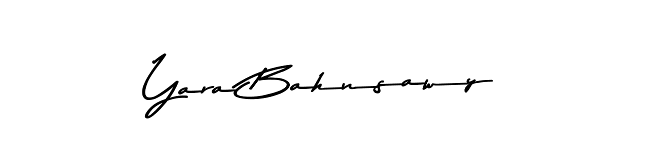 How to make Yara Bahnsawy name signature. Use Asem Kandis PERSONAL USE style for creating short signs online. This is the latest handwritten sign. Yara Bahnsawy signature style 9 images and pictures png