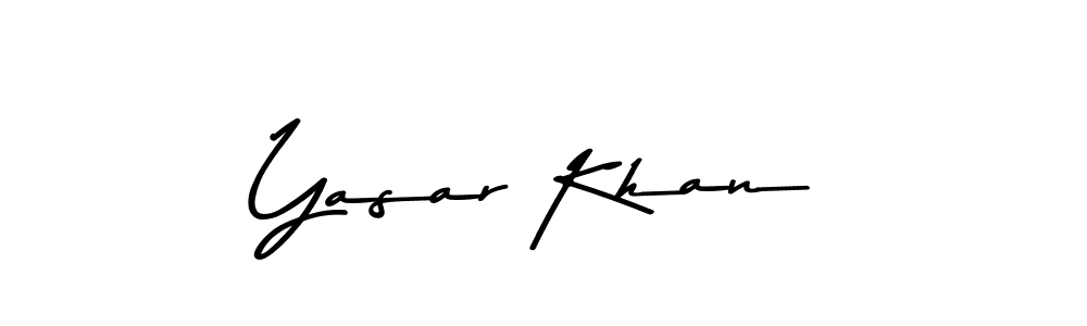 Create a beautiful signature design for name Yasar Khan. With this signature (Asem Kandis PERSONAL USE) fonts, you can make a handwritten signature for free. Yasar Khan signature style 9 images and pictures png