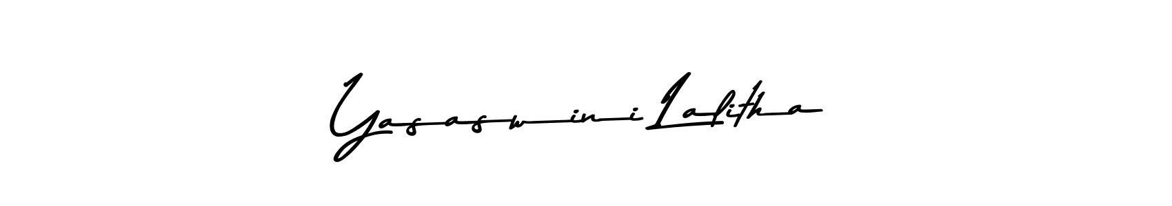 How to make Yasaswini Lalitha name signature. Use Asem Kandis PERSONAL USE style for creating short signs online. This is the latest handwritten sign. Yasaswini Lalitha signature style 9 images and pictures png