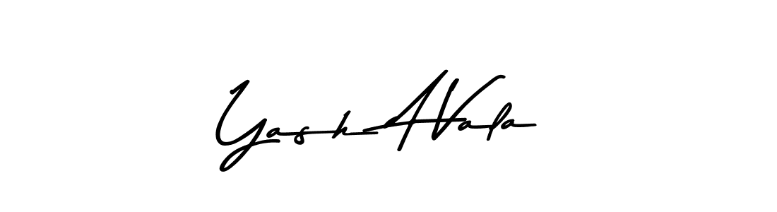 How to make Yash A Vala name signature. Use Asem Kandis PERSONAL USE style for creating short signs online. This is the latest handwritten sign. Yash A Vala signature style 9 images and pictures png