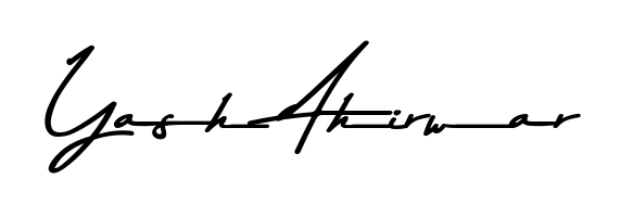 Discover how Yash Ahirwar looks in an executive cursive font (Asem Kandis PERSONAL USE). Perfect for legal documents, invoices, and certificates. Yash Ahirwar signature style 9 images and pictures png