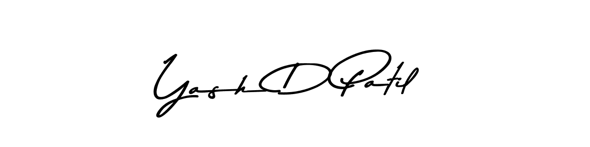 How to make Yash D Patil name signature. Use Asem Kandis PERSONAL USE style for creating short signs online. This is the latest handwritten sign. Yash D Patil signature style 9 images and pictures png