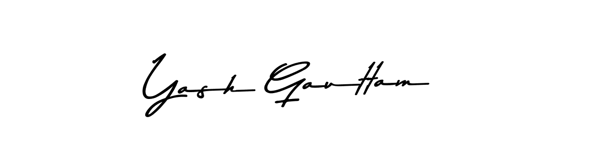 Create a beautiful signature design for name Yash Gauttam. With this signature (Asem Kandis PERSONAL USE) fonts, you can make a handwritten signature for free. Yash Gauttam signature style 9 images and pictures png