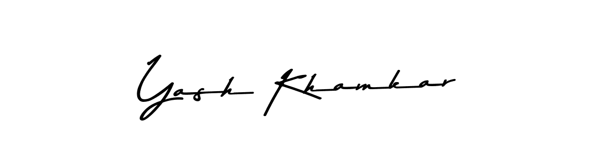 Create a beautiful signature design for name Yash Khamkar. With this signature (Asem Kandis PERSONAL USE) fonts, you can make a handwritten signature for free. Yash Khamkar signature style 9 images and pictures png