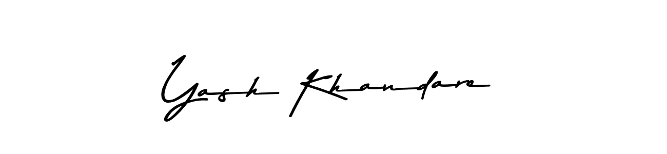 Design your own signature with our free online signature maker. With this signature software, you can create a handwritten (Asem Kandis PERSONAL USE) signature for name Yash Khandare. Yash Khandare signature style 9 images and pictures png