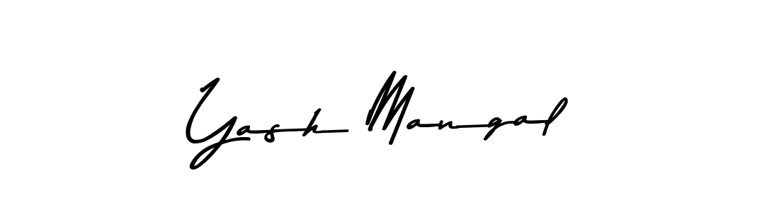 How to make Yash Mangal name signature. Use Asem Kandis PERSONAL USE style for creating short signs online. This is the latest handwritten sign. Yash Mangal signature style 9 images and pictures png