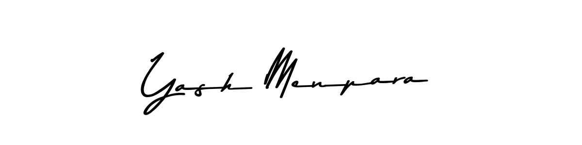 Make a beautiful signature design for name Yash Menpara. With this signature (Asem Kandis PERSONAL USE) style, you can create a handwritten signature for free. Yash Menpara signature style 9 images and pictures png
