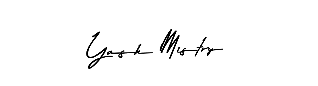 How to make Yash Mistry name signature. Use Asem Kandis PERSONAL USE style for creating short signs online. This is the latest handwritten sign. Yash Mistry signature style 9 images and pictures png