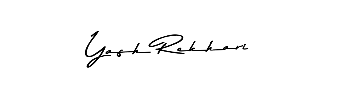 How to make Yash Rekhari name signature. Use Asem Kandis PERSONAL USE style for creating short signs online. This is the latest handwritten sign. Yash Rekhari signature style 9 images and pictures png