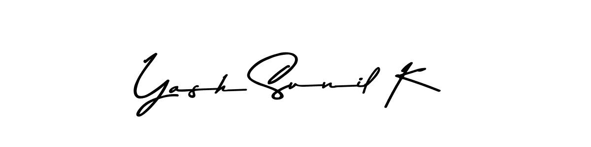 Also You can easily find your signature by using the search form. We will create Yash Sunil K name handwritten signature images for you free of cost using Asem Kandis PERSONAL USE sign style. Yash Sunil K signature style 9 images and pictures png