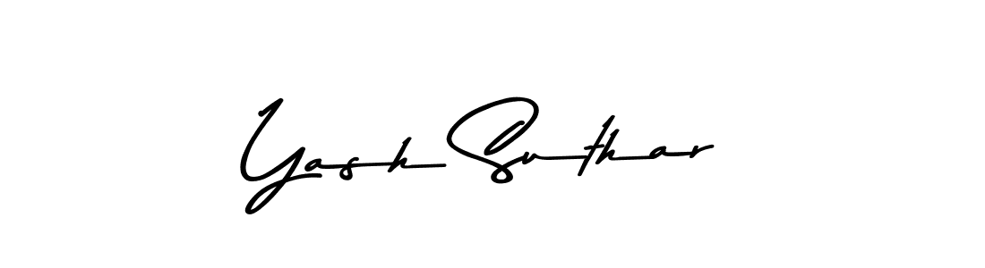 Design your own signature with our free online signature maker. With this signature software, you can create a handwritten (Asem Kandis PERSONAL USE) signature for name Yash Suthar. Yash Suthar signature style 9 images and pictures png
