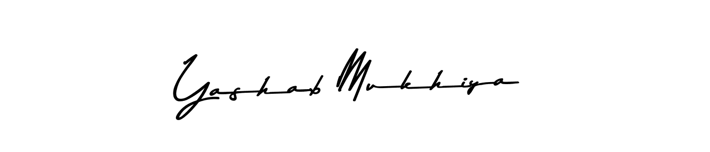 How to make Yashab Mukhiya name signature. Use Asem Kandis PERSONAL USE style for creating short signs online. This is the latest handwritten sign. Yashab Mukhiya signature style 9 images and pictures png