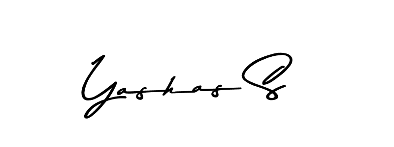 How to make Yashas S name signature. Use Asem Kandis PERSONAL USE style for creating short signs online. This is the latest handwritten sign. Yashas S signature style 9 images and pictures png