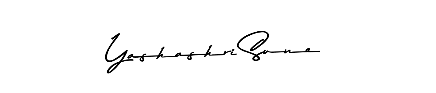 Create a beautiful signature design for name Yashashri Sune. With this signature (Asem Kandis PERSONAL USE) fonts, you can make a handwritten signature for free. Yashashri Sune signature style 9 images and pictures png