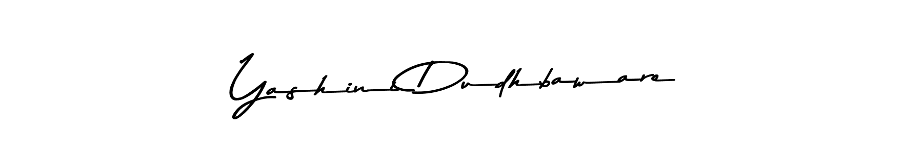 How to make Yashini Dudhbaware name signature. Use Asem Kandis PERSONAL USE style for creating short signs online. This is the latest handwritten sign. Yashini Dudhbaware signature style 9 images and pictures png