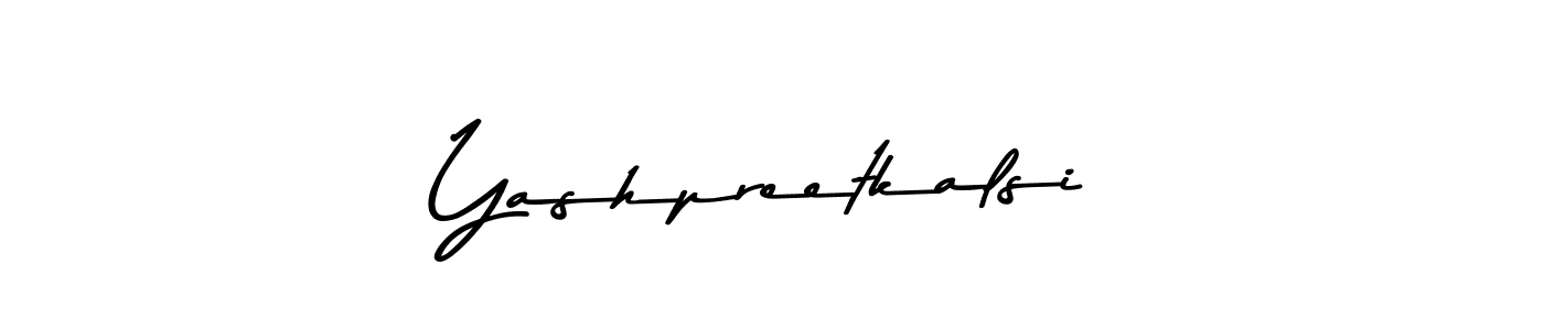 Create a beautiful signature design for name Yashpreetkalsi. With this signature (Asem Kandis PERSONAL USE) fonts, you can make a handwritten signature for free. Yashpreetkalsi signature style 9 images and pictures png