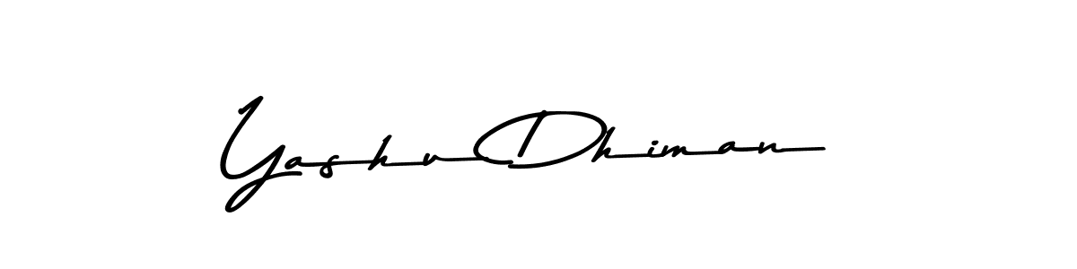 Also You can easily find your signature by using the search form. We will create Yashu Dhiman name handwritten signature images for you free of cost using Asem Kandis PERSONAL USE sign style. Yashu Dhiman signature style 9 images and pictures png