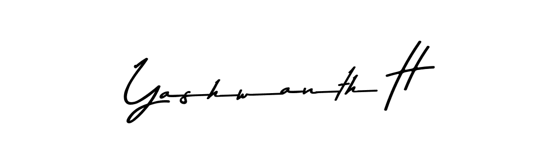 Make a beautiful signature design for name Yashwanth H. With this signature (Asem Kandis PERSONAL USE) style, you can create a handwritten signature for free. Yashwanth H signature style 9 images and pictures png
