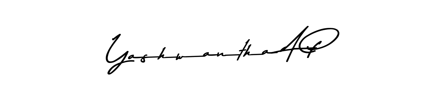 Use a signature maker to create a handwritten signature online. With this signature software, you can design (Asem Kandis PERSONAL USE) your own signature for name Yashwantha A P. Yashwantha A P signature style 9 images and pictures png