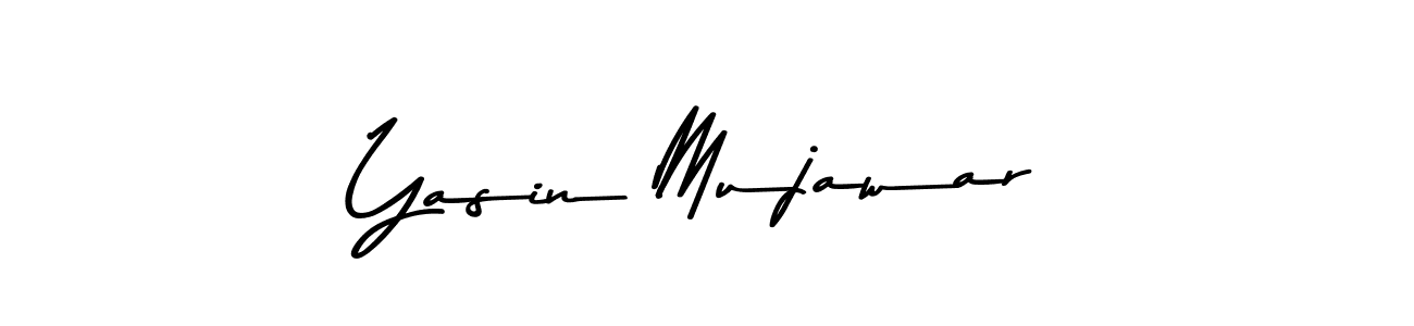 How to make Yasin Mujawar name signature. Use Asem Kandis PERSONAL USE style for creating short signs online. This is the latest handwritten sign. Yasin Mujawar signature style 9 images and pictures png