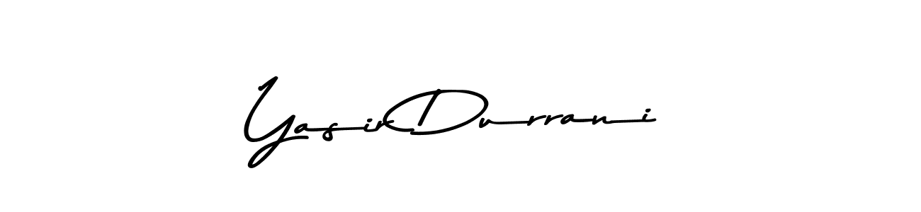 Make a beautiful signature design for name Yasir Durrani. With this signature (Asem Kandis PERSONAL USE) style, you can create a handwritten signature for free. Yasir Durrani signature style 9 images and pictures png