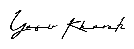 The Asem Kandis PERSONAL USE typeface gives name Yasir Kharoti a refined look. Suitable for certificates, diplomas, and official verification. Yasir Kharoti signature style 9 images and pictures png