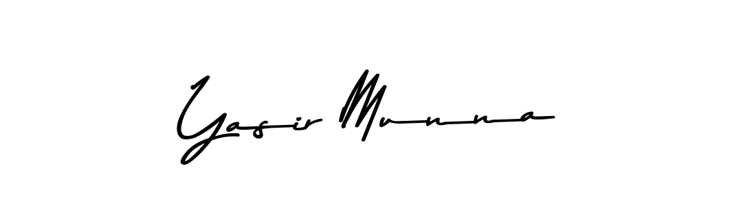 How to make Yasir Munna name signature. Use Asem Kandis PERSONAL USE style for creating short signs online. This is the latest handwritten sign. Yasir Munna signature style 9 images and pictures png