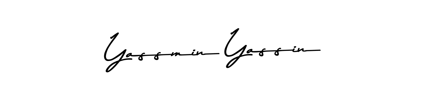 How to make Yassmin Yassin name signature. Use Asem Kandis PERSONAL USE style for creating short signs online. This is the latest handwritten sign. Yassmin Yassin signature style 9 images and pictures png