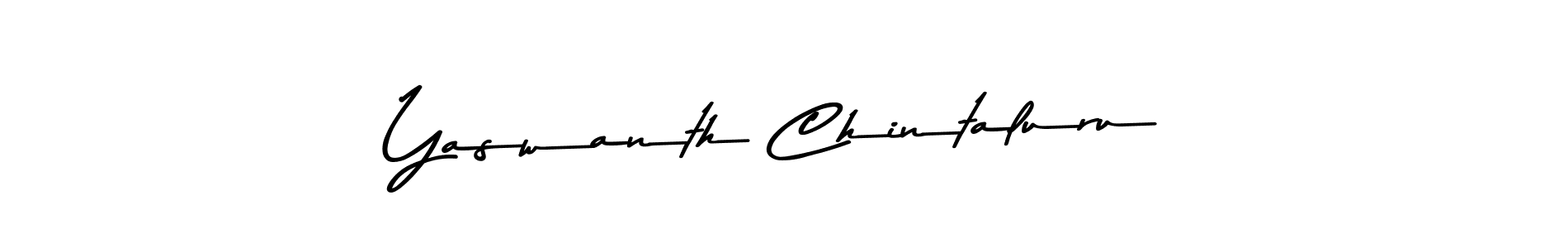 How to make Yaswanth Chintaluru name signature. Use Asem Kandis PERSONAL USE style for creating short signs online. This is the latest handwritten sign. Yaswanth Chintaluru signature style 9 images and pictures png