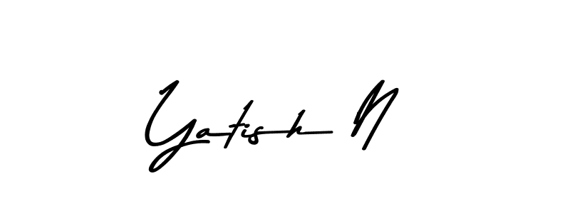 How to make Yatish N signature? Asem Kandis PERSONAL USE is a professional autograph style. Create handwritten signature for Yatish N name. Yatish N signature style 9 images and pictures png