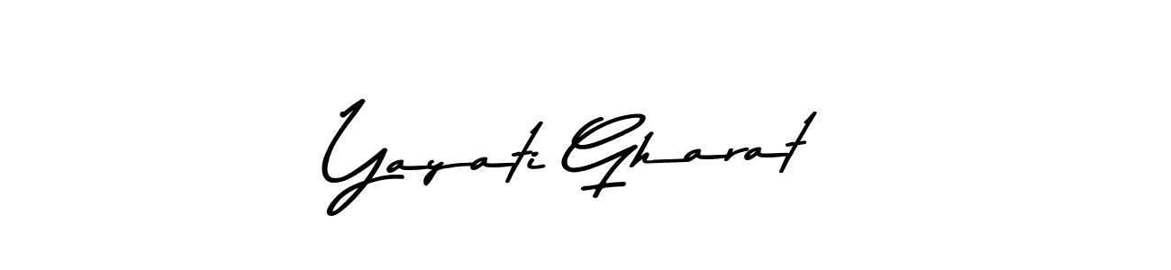 Design your own signature with our free online signature maker. With this signature software, you can create a handwritten (Asem Kandis PERSONAL USE) signature for name Yayati Gharat. Yayati Gharat signature style 9 images and pictures png