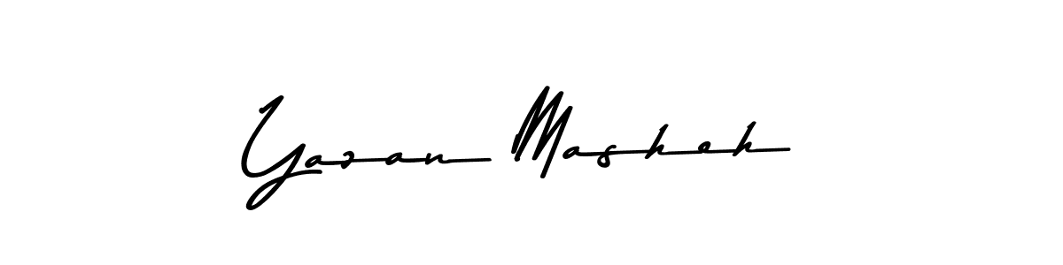 Make a beautiful signature design for name Yazan Masheh. With this signature (Asem Kandis PERSONAL USE) style, you can create a handwritten signature for free. Yazan Masheh signature style 9 images and pictures png