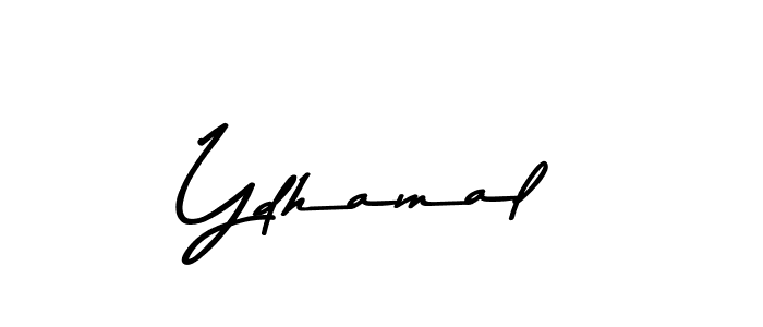 How to make Ydhamal name signature. Use Asem Kandis PERSONAL USE style for creating short signs online. This is the latest handwritten sign. Ydhamal signature style 9 images and pictures png