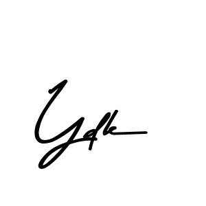 Design your own signature with our free online signature maker. With this signature software, you can create a handwritten (Asem Kandis PERSONAL USE) signature for name Ydk. Ydk signature style 9 images and pictures png