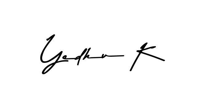 You should practise on your own different ways (Asem Kandis PERSONAL USE) to write your name (Yedhu K) in signature. don't let someone else do it for you. Yedhu K signature style 9 images and pictures png