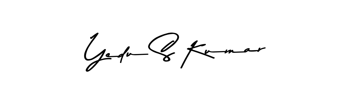 How to make Yedu S Kumar name signature. Use Asem Kandis PERSONAL USE style for creating short signs online. This is the latest handwritten sign. Yedu S Kumar signature style 9 images and pictures png