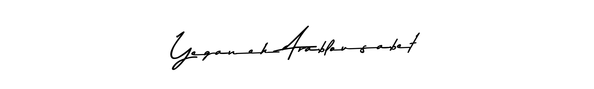 How to make Yeganeh Arablousabet name signature. Use Asem Kandis PERSONAL USE style for creating short signs online. This is the latest handwritten sign. Yeganeh Arablousabet signature style 9 images and pictures png