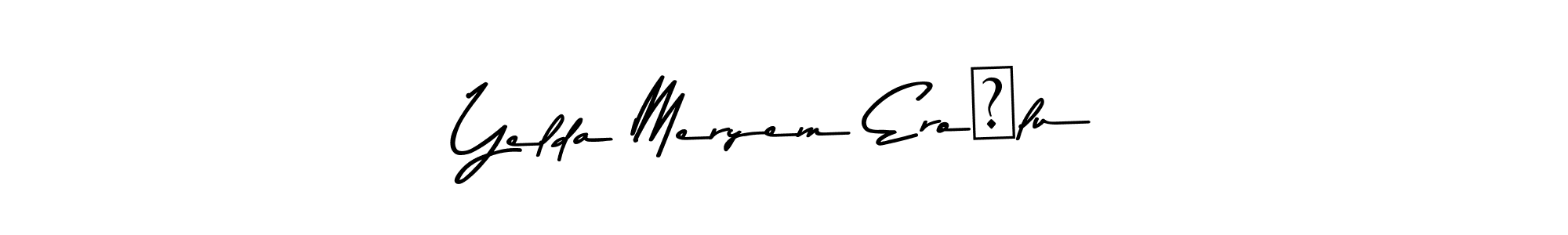 Create a beautiful signature design for name Yelda Meryem Eroğlu. With this signature (Asem Kandis PERSONAL USE) fonts, you can make a handwritten signature for free. Yelda Meryem Eroğlu signature style 9 images and pictures png