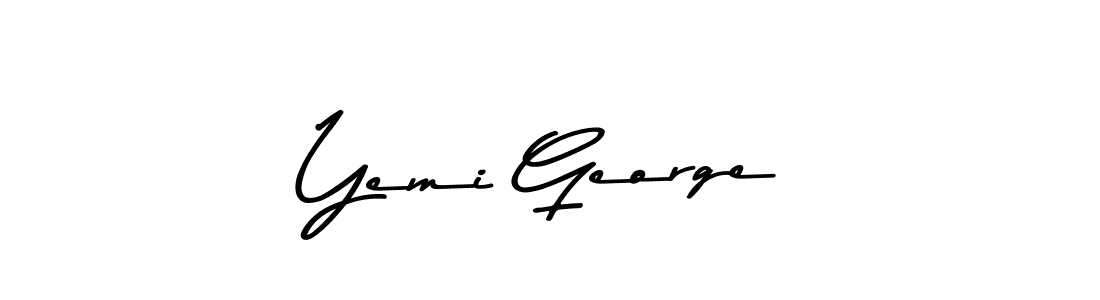 You should practise on your own different ways (Asem Kandis PERSONAL USE) to write your name (Yemi George) in signature. don't let someone else do it for you. Yemi George signature style 9 images and pictures png